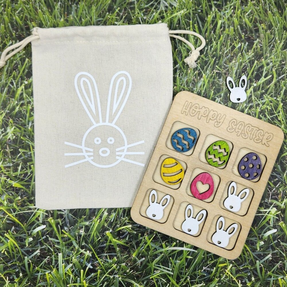 Tic-Tac Toe Game for Easter, Bunny, Eggs, Easter Basket Filler, Family Activity